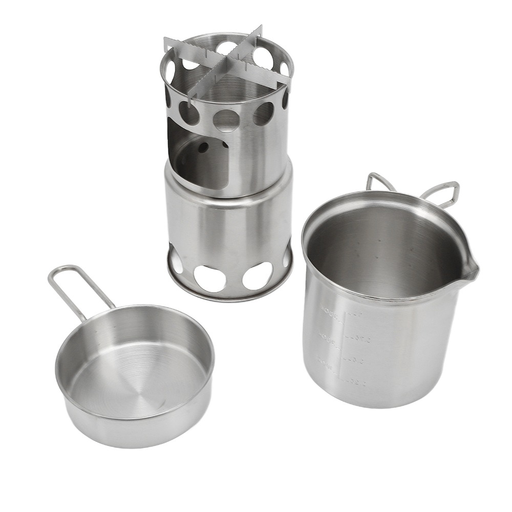 Camping Cooking Mesh - Zestaw naczyń kempingowych ze stali nierdzewnej,
