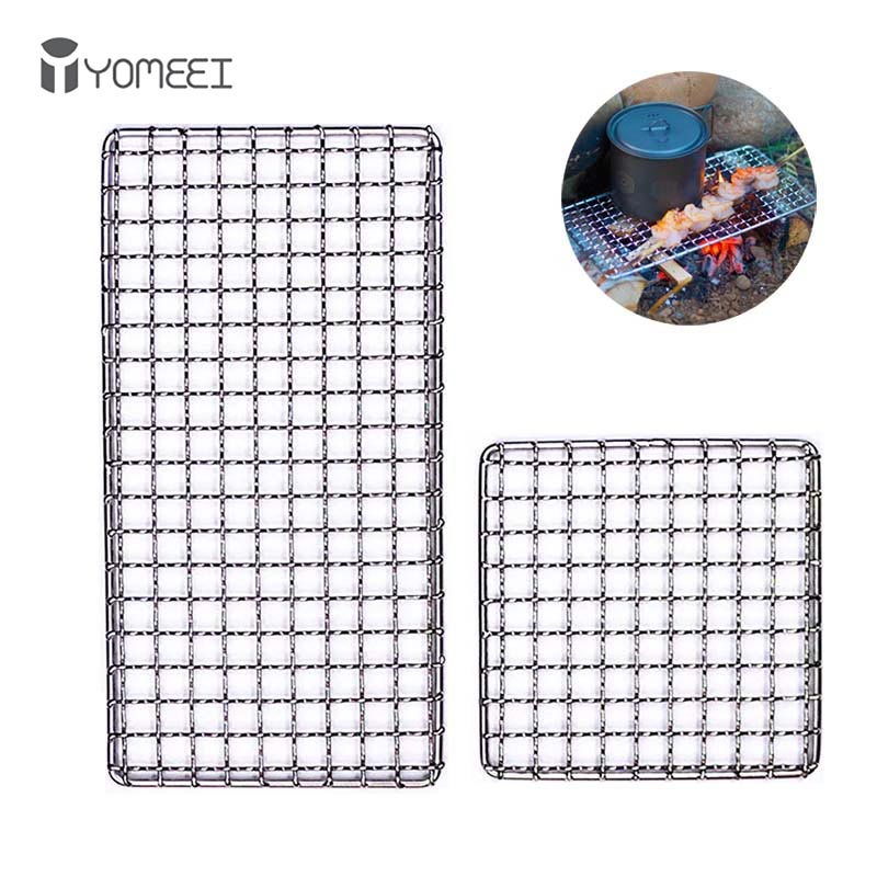 Camping Cooking Mesh - YOMEEI 2 sztuk ze stali nierdzewnej