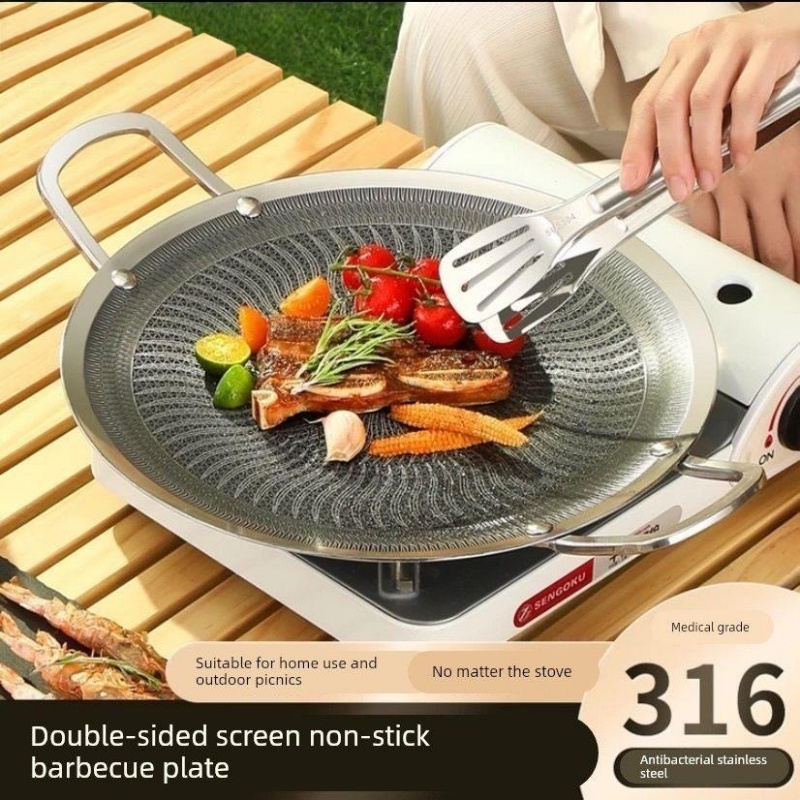 Camping Cooking With Gas - Wielofunkcyjna patelnia grillowa ze stali nierdzewnej