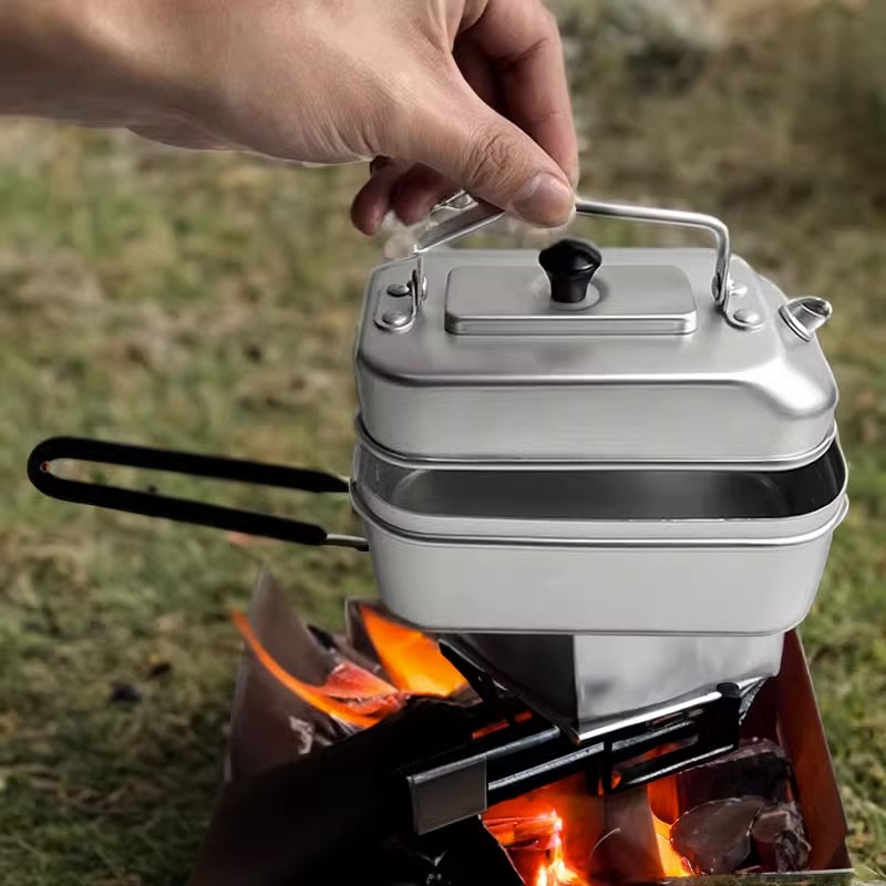 Mess Kit Titanium - Ultralekki przenośny piknikowy czajnik turystyczny do