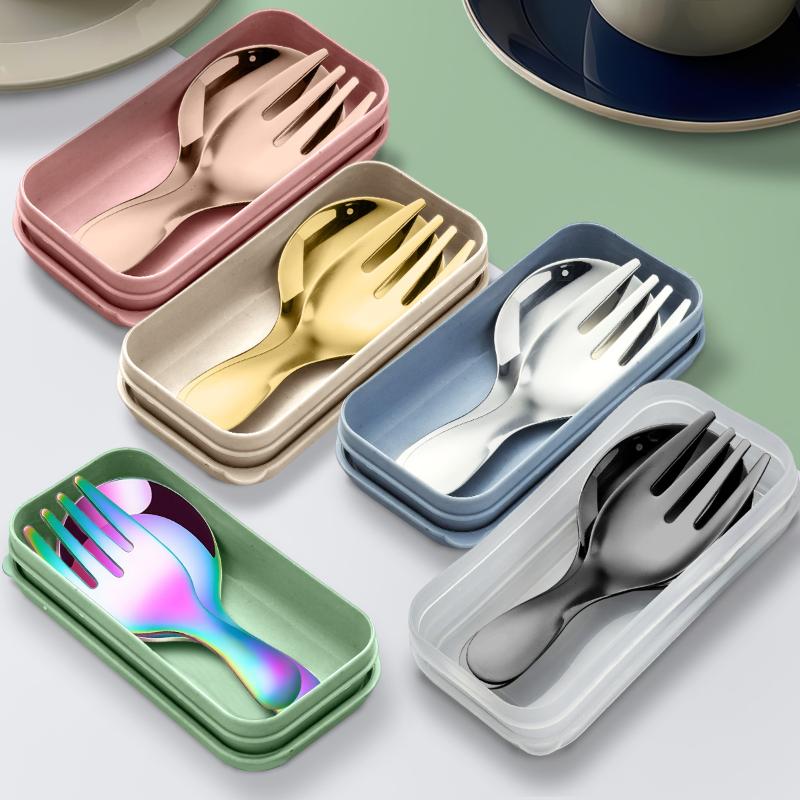 Camping Cooking And Eating Set - Przenośne sztućce ze stali nierdzewnej z