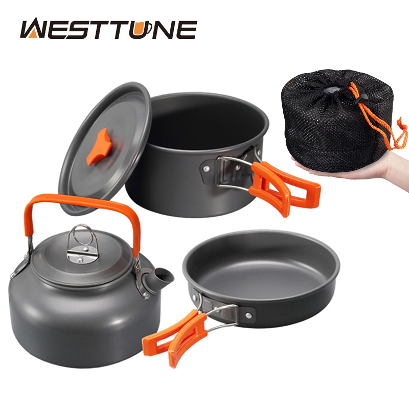 Camping Cooking Meat - WESTTUNE Zestaw naczyń kempingowych Aluminiowy przenośny
