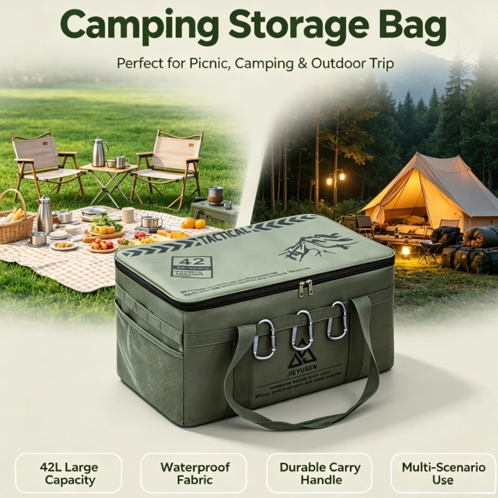 Camping Cooking Organizer - 30/42L Składany Przenośny Zestaw Naczyń Piknikowych