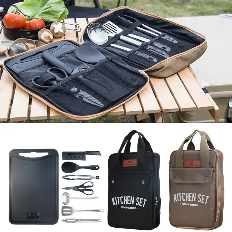 Camping Cooking Set Non Stick - 8-częściowy zestaw naczyń kuchennych na kemping,