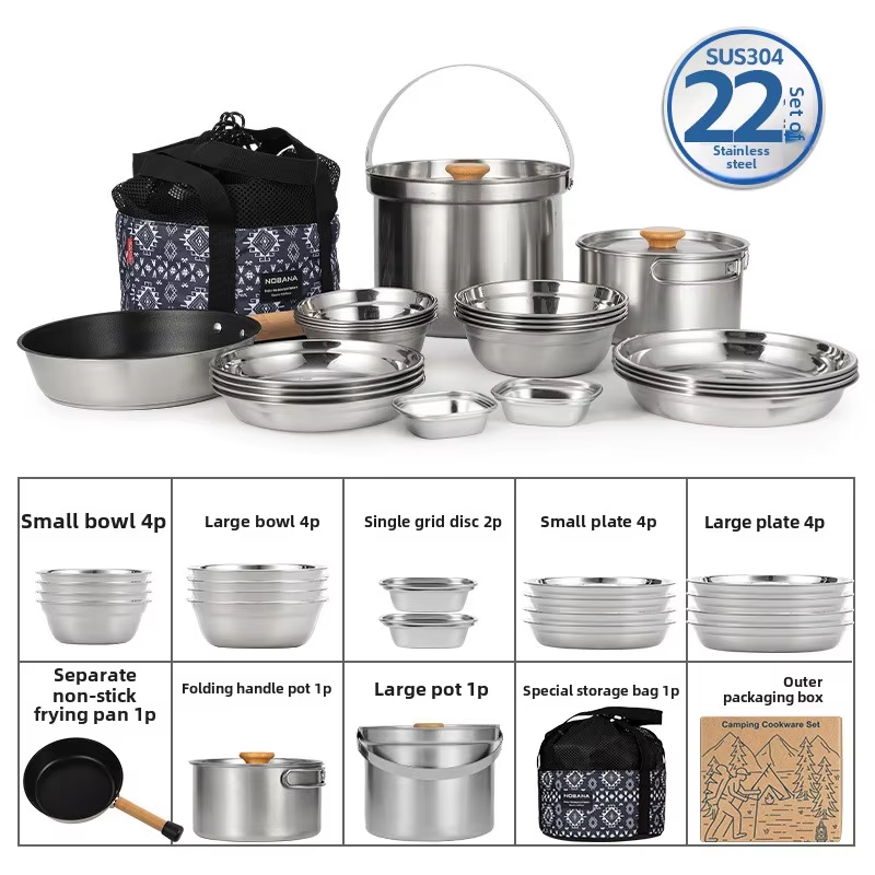 Camping Cooking Mesh - NOBANA najnowszy zestaw garnków ze stali