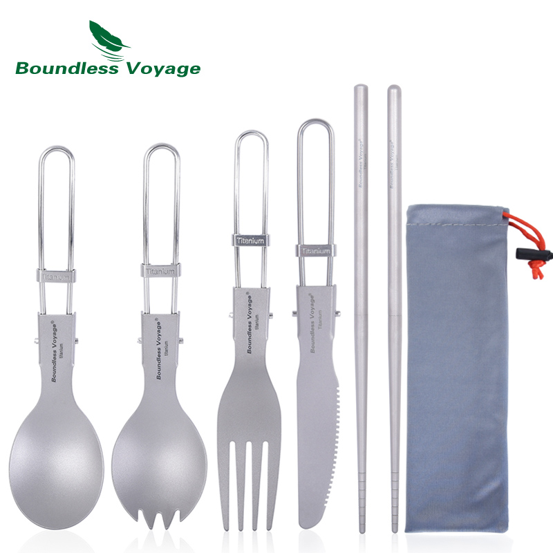 Camping Cooking Basket - Bezgraniczna Podróż Tytanowe Sztućce Kempingowe Składana