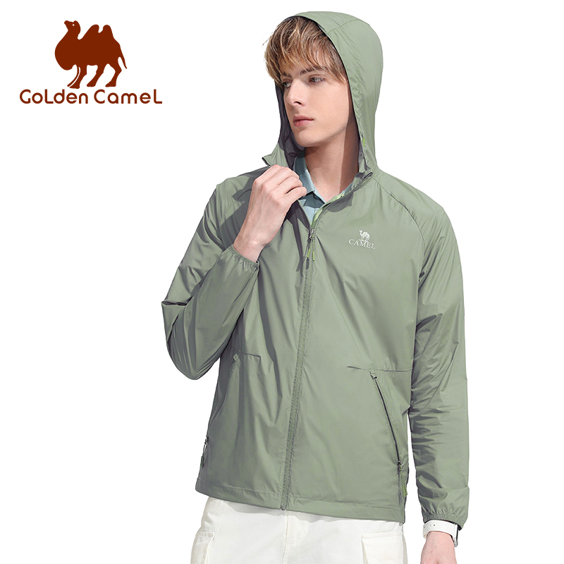 Camping Cooking Windbreak - GOLDEN CAMEL Męskie koszulki przeciwsłoneczne Oddychające