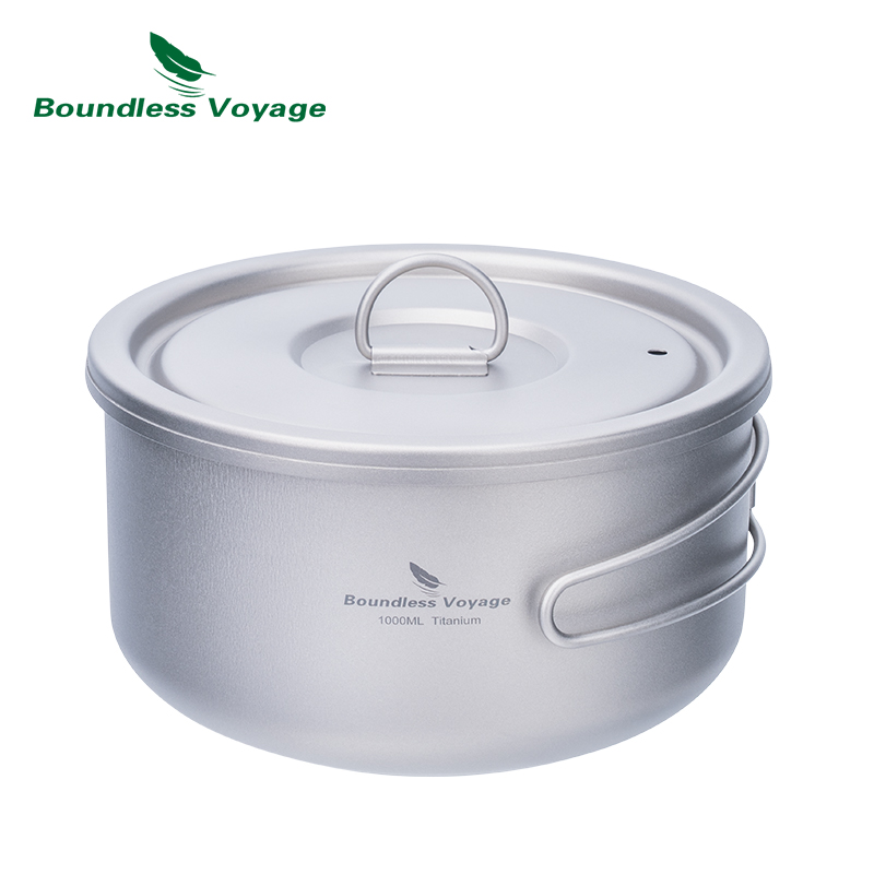 Camping Cooking Pot Set - Boundless Voyage Tytanowy garnek kempingowy z
