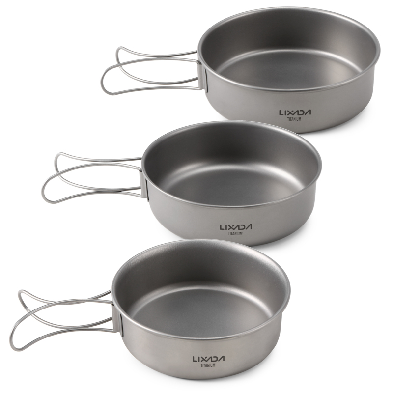 Mess Kit Titanium - Lixada Tytanowe miski Ultralekka tytanowa miska