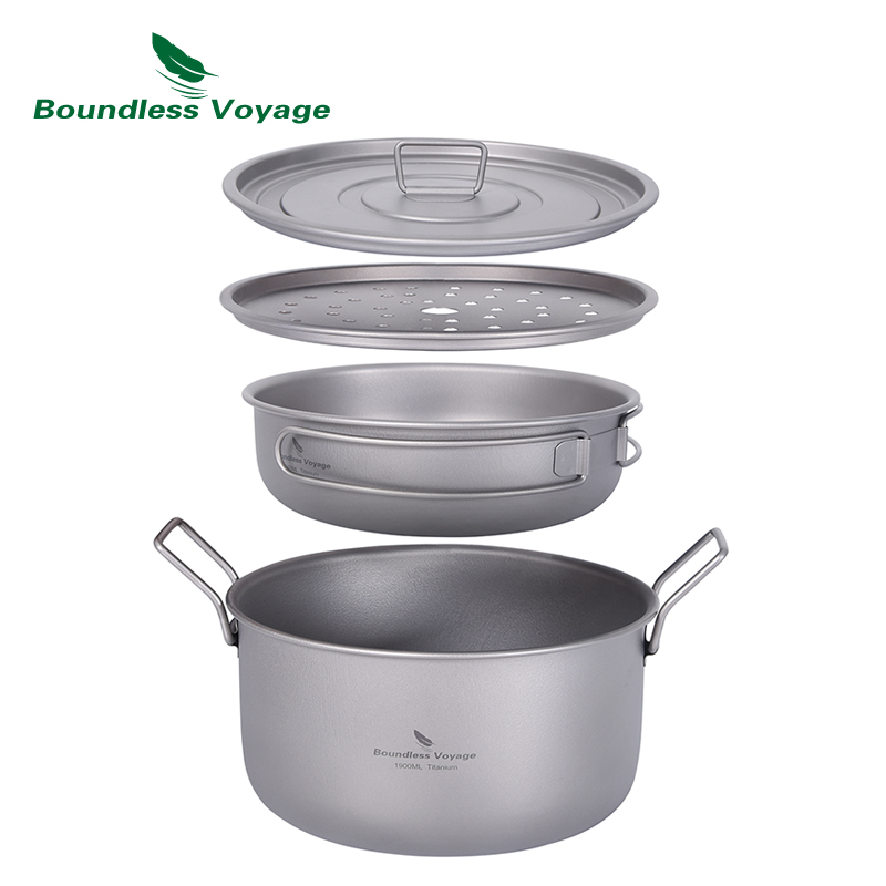 Mess Kit Titanium - Boundless Voyage Camping garnek do gotowania