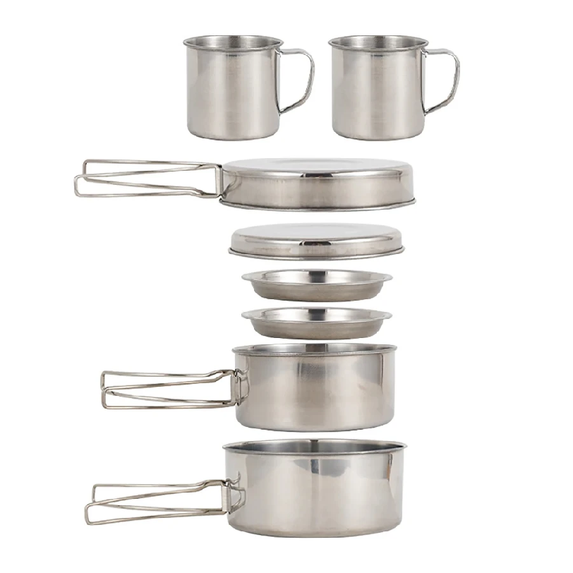 8-częściowy zestaw naczyń kemp – Camping Cooking Set Non Stick recenzja i cena