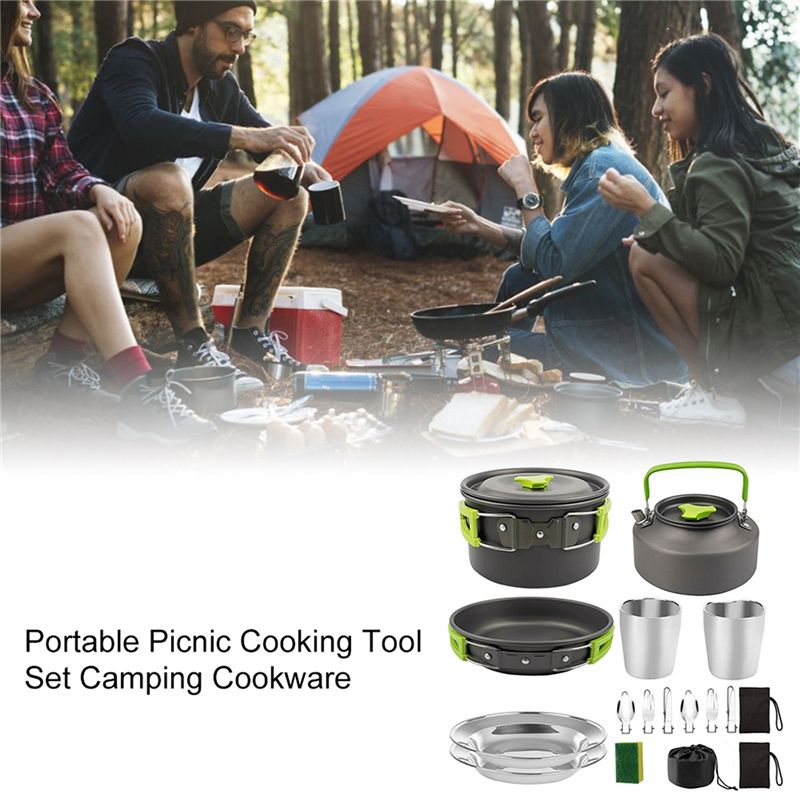 【KUPCY】 Zestaw naczyń kempingo – Camping Cooking Pot Set recenzja i cena
