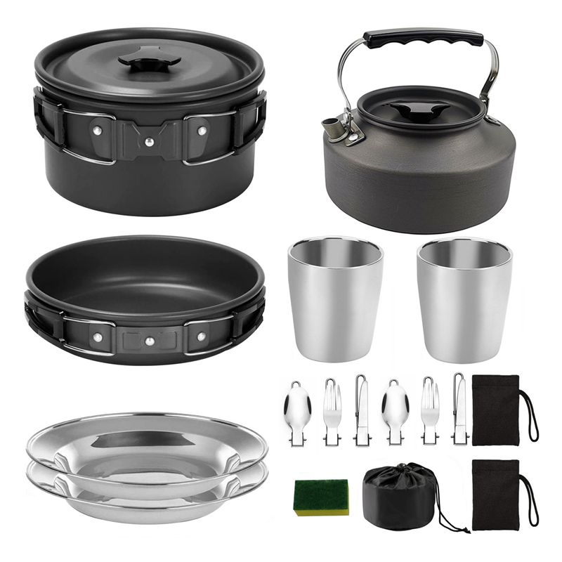 【KUPCY】 Zestaw naczyń kempingo – Camping Cooking Pot Set recenzja i cena