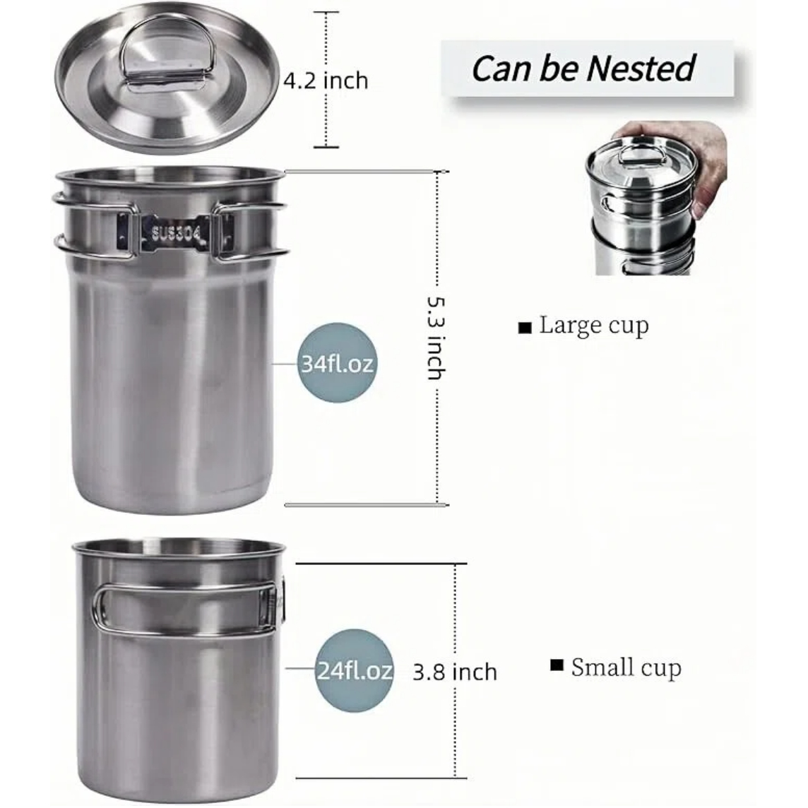 Składane kubki kempingowe, nac – Camping Cooking Pot Set recenzja i cena