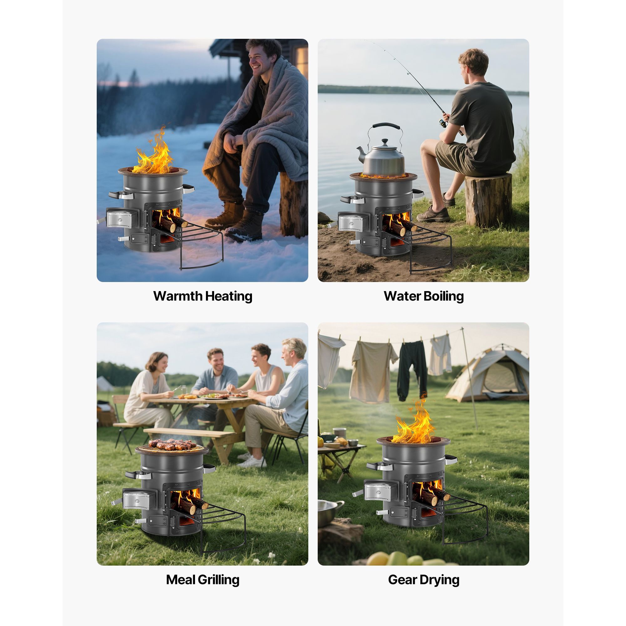 Przenośny piecyk rakietowy na  – Camping Double Cooking Stove recenzja i cena