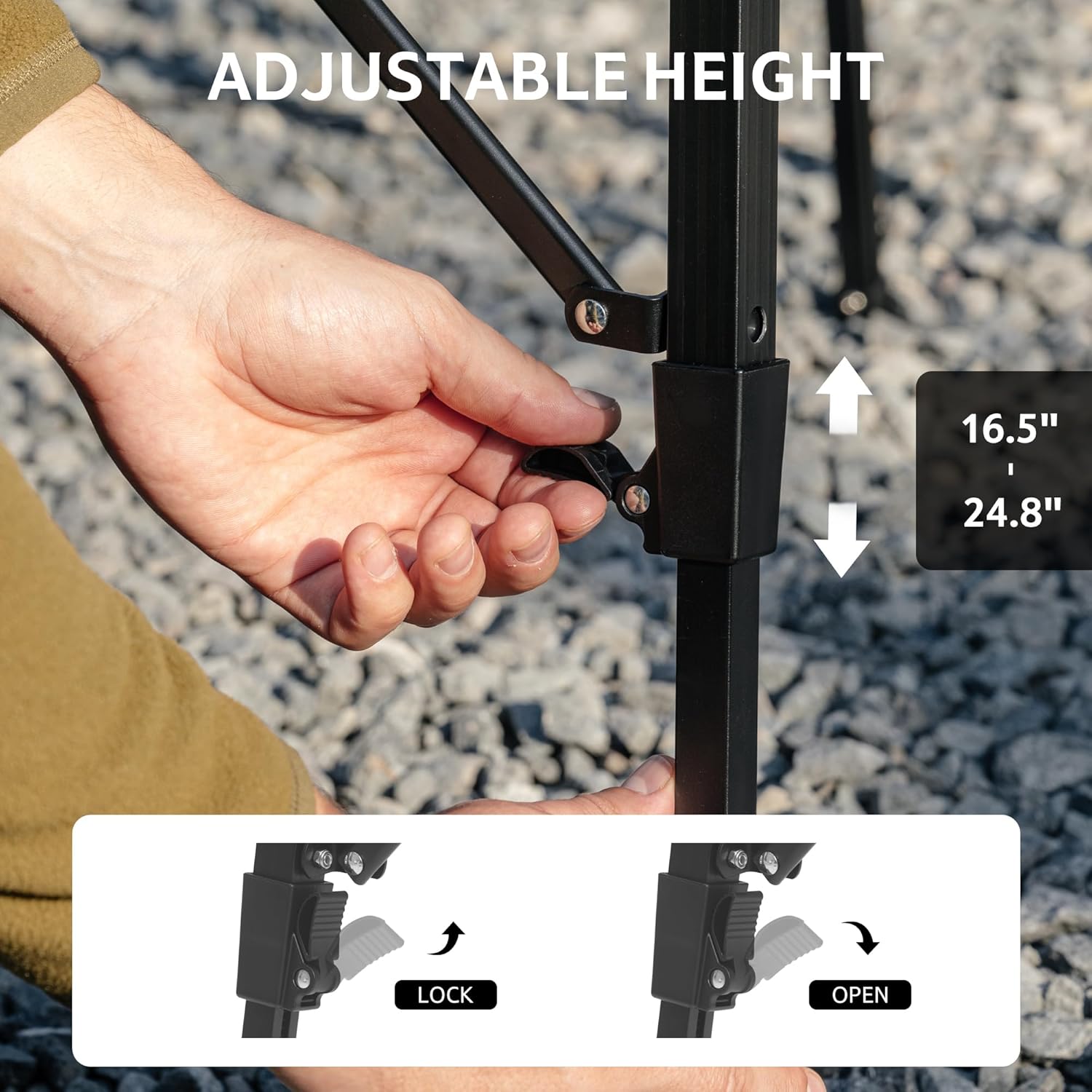 Regulowany stołek kempingowy z – Camping Cooking System recenzja i cena