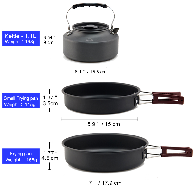 Zestaw garnków biwakowych na z – Camping Cooking And Eating Set recenzja i cena