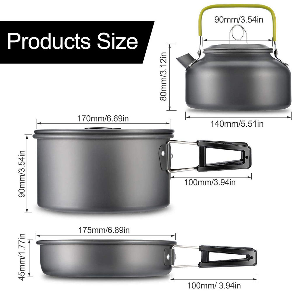 Zestaw naczyń kuchennych do bi – Camping Cooking Pot Set recenzja i cena